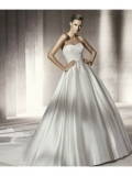 Satin Ball Gown Strapless Sweetheart Neckline Gathered Bodice Wedding Dress