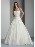 Satin Ball Gown Strapless Sweetheart Neckline Wedding Dress