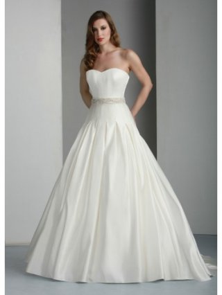 Satin Ball Gown Strapless Sweetheart Neckline Wedding Dress
