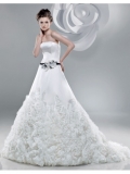Satin Strapless Ball Gown Wedding Dress