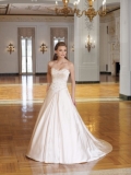 Satin Strapless Sweetheart Gathered Bodice Ball Gown Wedding Dress