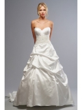 Satin Strapless Sweetheart Jeweled and Beaded Bodice Ball Gown Wedding Dress