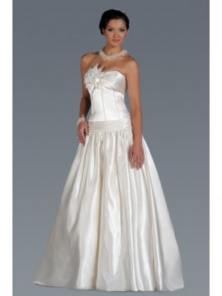 Satin Sweetheart corseted Bodice Ball Gown Wedding Dress