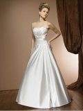 Satin Sweetheart Ruched Bodice Ball Gown Wedding Dress