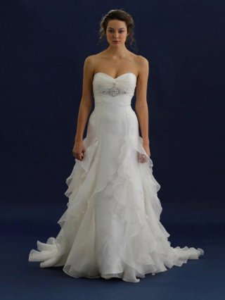 Seductive Floor Length A-Line Sweetheart Low Back Sweep Train With Sequins,Zipper Wedding Dresses WDresses00868