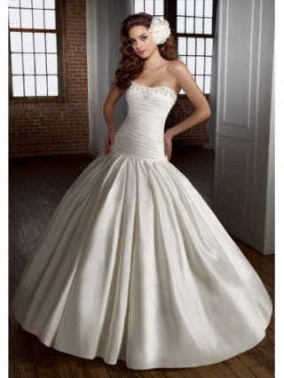 Shantung Strapless Ball Gown Wedding Dress