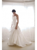 Silk Strapless Fitted Bodice Ball Gown Wedding Dress