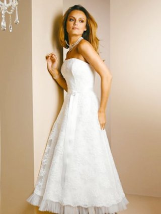 New Design Cheap Strapless Beading Lace Wedding Dress