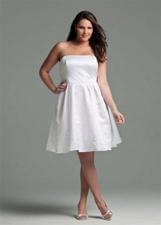 Strapless Chiffon Short Wedding Dress