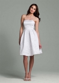 Chiffon Short Strapless Wedding Dress