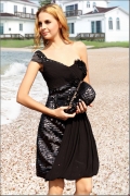 One Shoulder Black Semiformal Dress