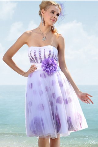 Glitter Purple and White Prom Dress