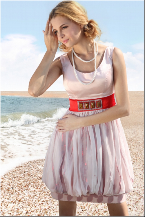 Red Belt Couture Gown