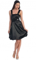 Shirred Bodice Satin Party Dress