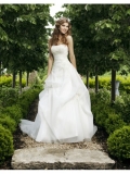 Strapless Hand-Beaded Bodice Ball Gown Wedding Dress