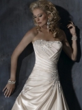 Striking Floor Length A-Line Strapless Low Back Sweep Train With Embroidery,Bandage Wedding Dresses WDresses00892