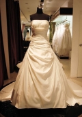 Stunning Floor Length A-Line Strapless Low Back Sweep Train With Beads,Bandage Wedding Dresses WDresses00710