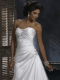 Stunning Floor Length A-Line Strapless Low Back Sweep Train With Embroidery,Bandage Wedding Dresses WDresses00905