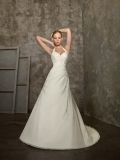 Stylish Floor Length A-Line Halter Lace Up Sweep/Brush Train With Embroidery Wedding Dresses