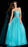 Long Strapless Sequin Embellished Dress V433