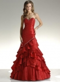 Taffeta Beaded Strapless Sweetheart Neckline Prom Dresses