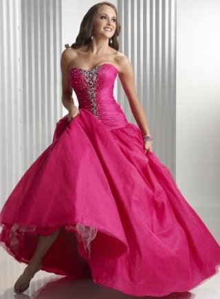 Taffeta Sexy Sweetheart Strapless Neckline Prom Dresses