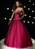 Tulle Sweetheart Strapless Neckilne Prom Dresses