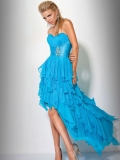 Flirty Cascading Sweetheart Symmetrical Chiffon Prom Dress