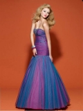 Trumpet Sweetheart Floor Length Organza Prom Dress