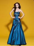 A-line Sweetheart Floor Length Satin Prom Dress