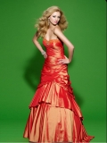 A-line Sweetheart Floor Length Satin Prom Dress