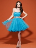 A-line Sweetheart Short/Mini Organza Prom Dress