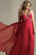 A-line Sweetheart Sweep Train Chiffon Prom Dress