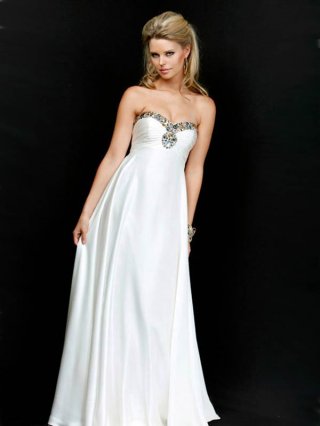 A-line Sweetheart Floor-length Satin Prom Dress