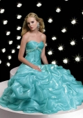 A-line Sweetheart Floor-length Organza Prom Dress
