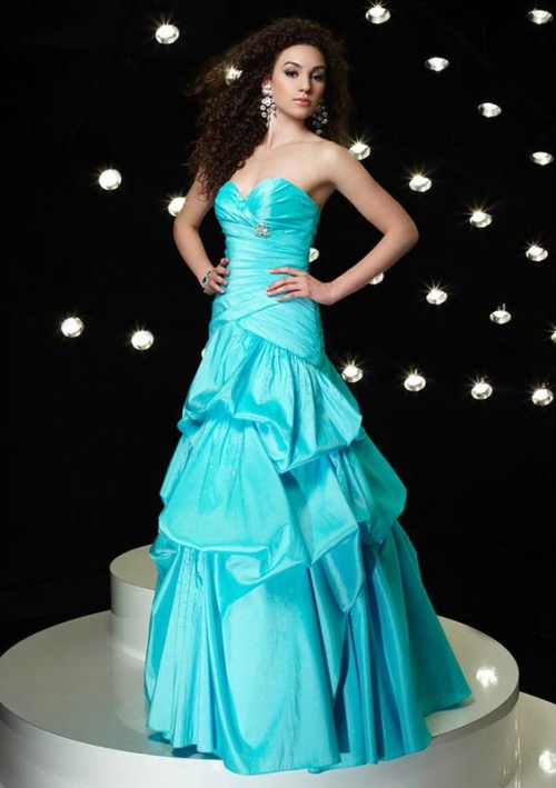 A-line Sweetheart Floor-length Taffeta Prom Dress