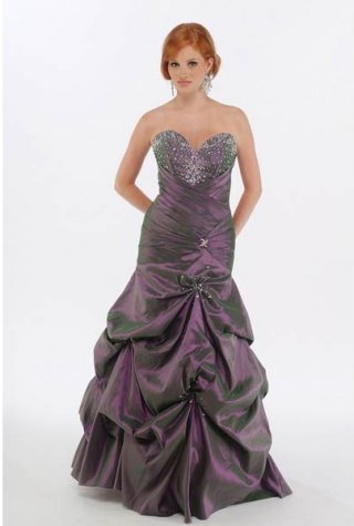 A-line Sweetheart Floor-length Taffeta Prom Dress