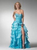A-line Sweetheart Symmetrical Organza Prom Dress