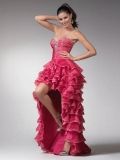 A-line Sweetheart Symmetrical Taffeta Prom Dress