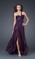 Purple One Shoulder Dress by La Femme