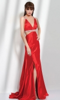 Floor Length Evening Gown with Beading V563