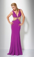 Long Evening Gown with Chain Detail V77