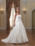 Taffeta And Organza Slimming Princess Seamed Bodice Ball Gown Wedding Dress