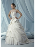 Taffeta Modified Sweetheart Hand-Beaded Bodice Ball Gown Wedding Dress