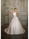 Taffeta One Shoulder Ball Gown Wedding Dress