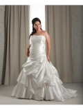Taffeta Strapless Neckline lace-up Bodice Wedding Dress