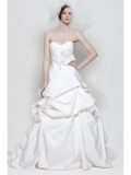 Taffeta Strapless Pleated Bodice Wedding Dress