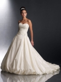 Taffeta Sweetheart Delicately Hand-Beaded Bodice Ball Gown Wedding Dress