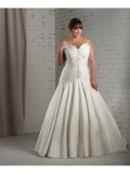 Taffeta Sweetheart Neckline Embroidered Bodice Ball Gown Wedding Dress