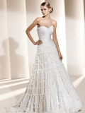 Timelessly Floor Length A-Line Sweetheart Low Back Sweep Train With Embroidery Wedding Dresses WDresses00856